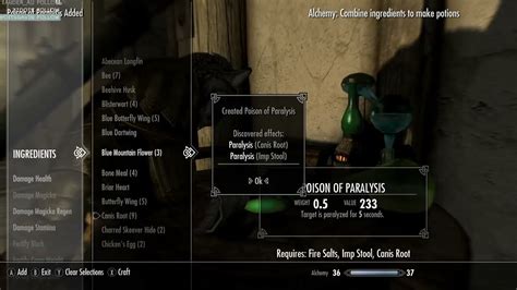 potion of paralysis skyrim