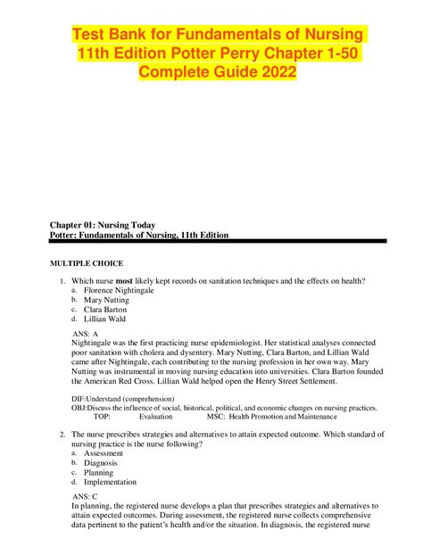 potter and perry test bank Ebook Doc