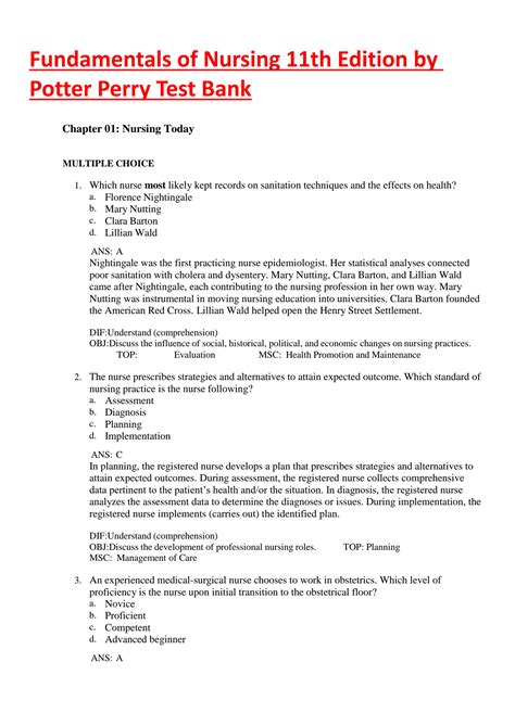 potter perry test bank 8th Reader