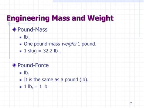 pound force to pound mass