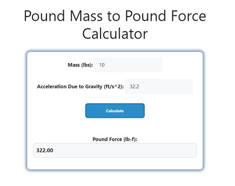 pound forcet calculator