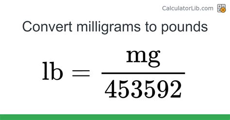 pounds to milligrams conversion