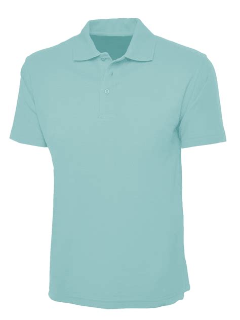 powder blue polo shirt