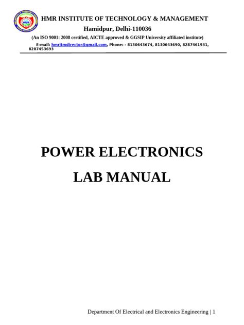 power electronics lab manual for eee PDF