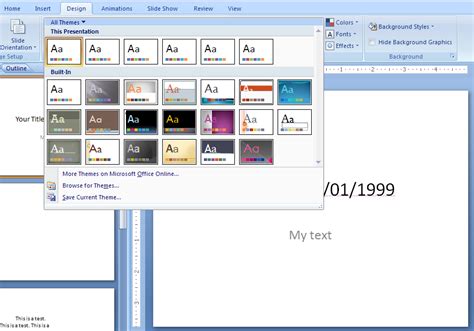 powerpoint 2007 apply template Epub