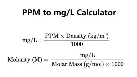 ppm into mg/l