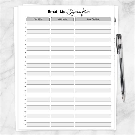 pr list sign up