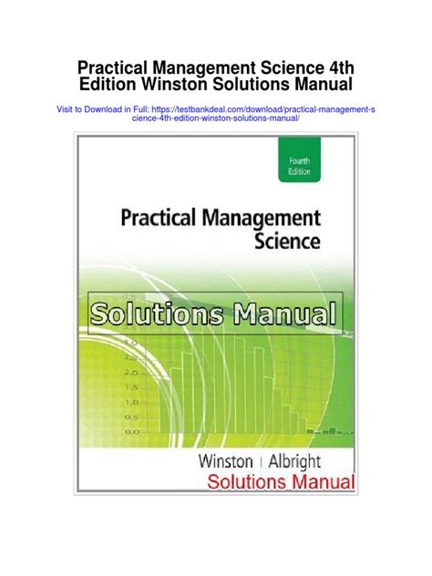 practical management science 4th edition solutions manual Epub