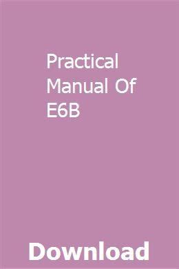 practical manual of e6b Epub
