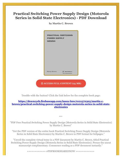 practical switching power supply design motorola series in solid state electronics Reader