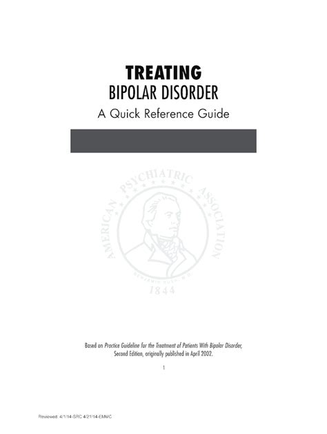 practice guideline for treatment of patients with bipolar disorders Reader