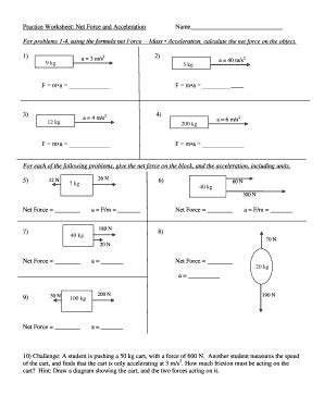 practice net force and acceleration answer key PDF