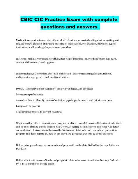 practice questions for cbic exam PDF