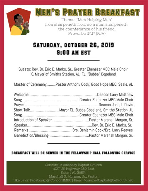 prayer breakfast program template Epub