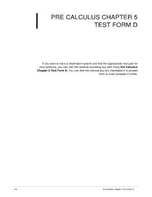 pre calculus chapter 5 test form d Kindle Editon