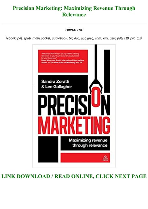 precision marketing maximizing revenue through relevance Reader