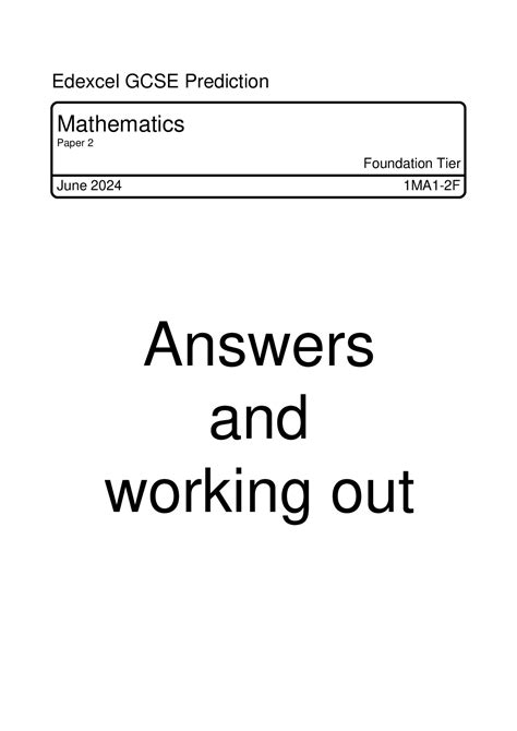 predicted gcse maths foundation tier paper 2014 Kindle Editon