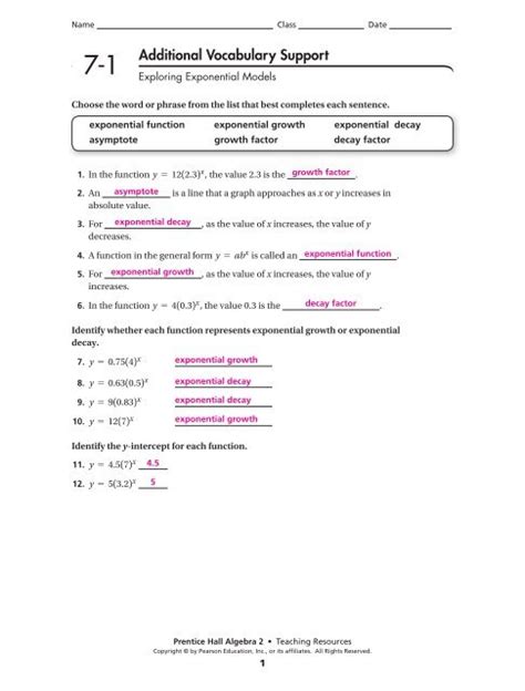 prentice hall algebra 2 chapter 7 test answers PDF
