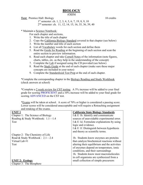 prentice hall biology chapter 3 Doc