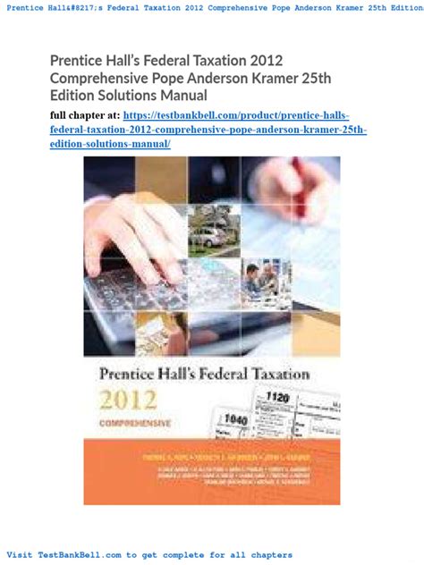 prentice hall federal taxation 2012 solutions manual Kindle Editon