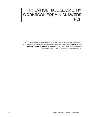 prentice hall geometry workbook form k answers Epub