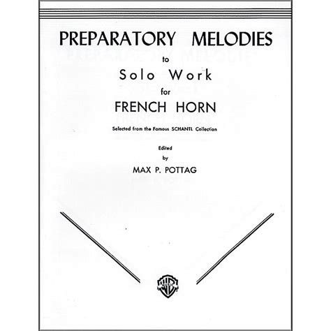 preparatory melodies to solo work for french horn from schantl PDF