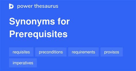 prerequisites synonym