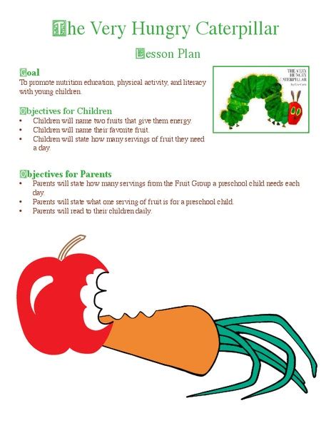 preschool lesson plan the very hungry caterpillar PDF