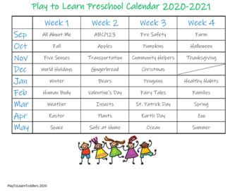 preschool theme calendar Epub