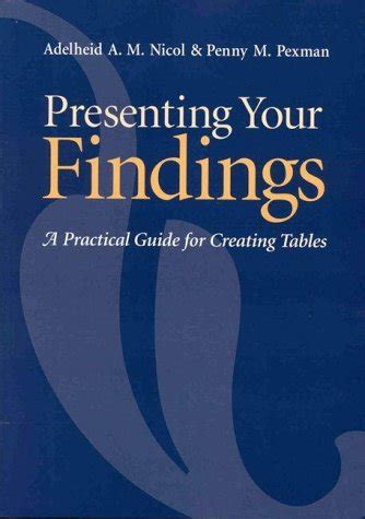 presenting your findings a practical guide for creating tables Epub