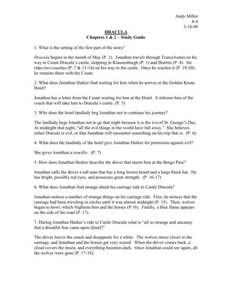 prestwickhouse dracula study guide answers PDF