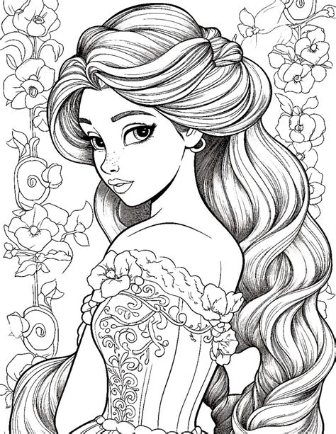 pretty princesses beautiful princesses to color PDF