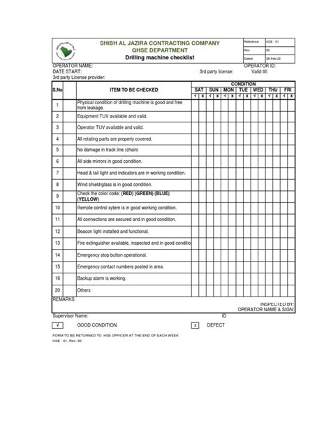 preventive maintenance checklist for drilling machine Kindle Editon