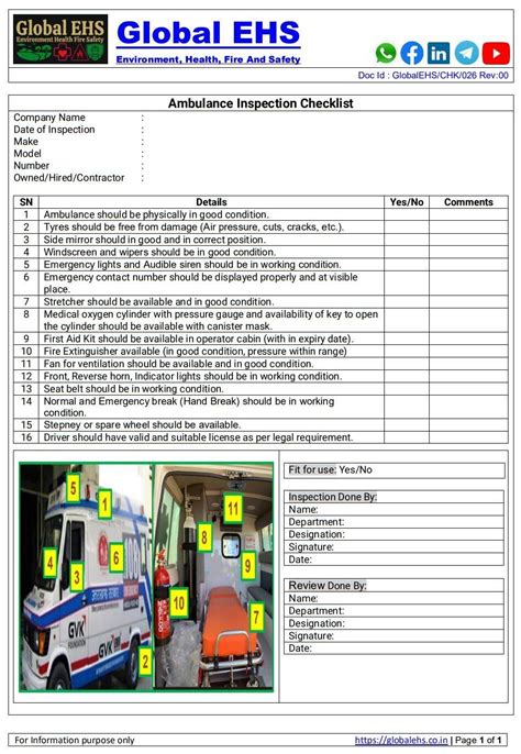 preventive maintenance inspection forms for ambulance Reader