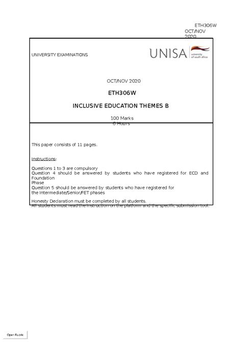 previous exam paper eth306w Doc