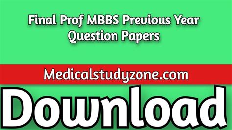 previous question papers of mbbs PDF