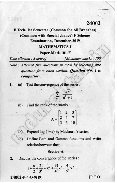 previous year btech mathematics question papers Epub