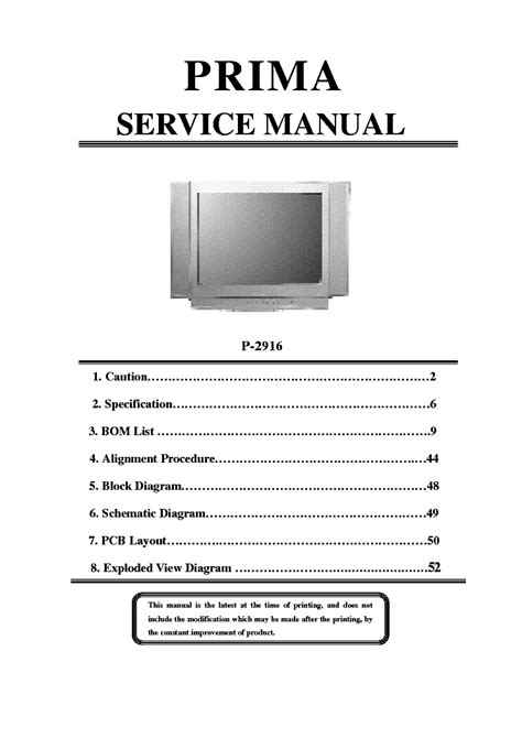 prima tv service manual Doc