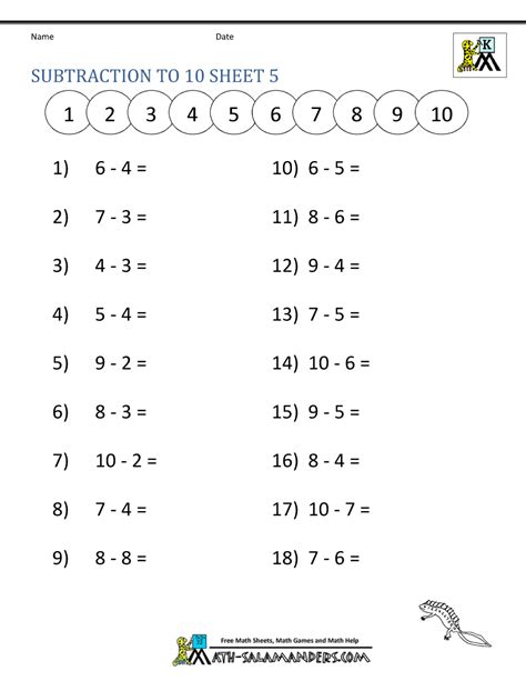 primary mathematics subtraction workbook practice PDF