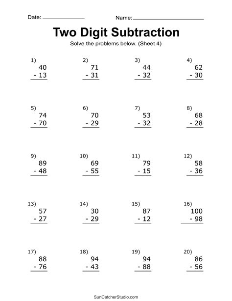 primary mathematics subtraction workbook practice PDF