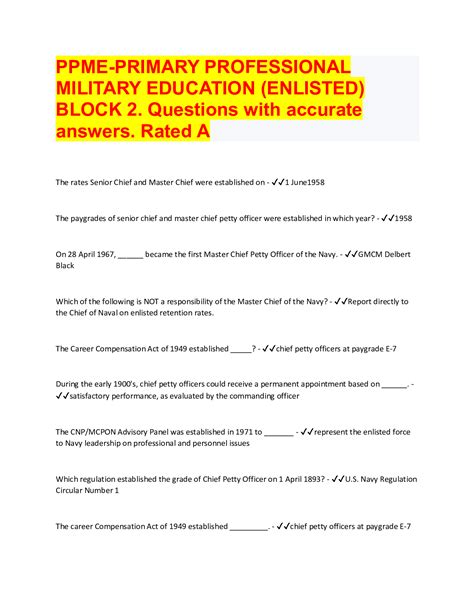 primary professional military education answers PDF