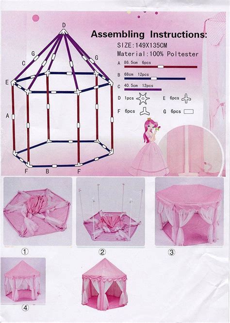 princess tent instructions