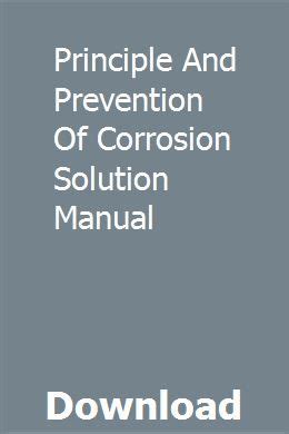 principle and prevention of corrosion solution manual Doc