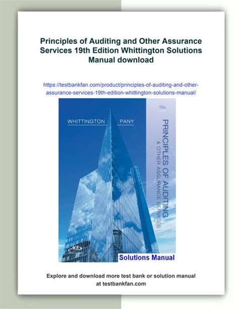 principle of auditing whittington 19th edition Doc