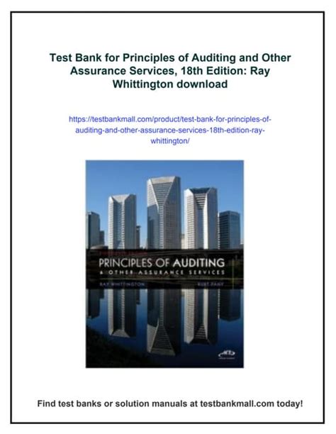 principles of auditing 18th edition test bank Kindle Editon