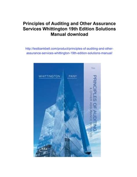 principles of auditing and other assurance services 19th edition Ebook PDF