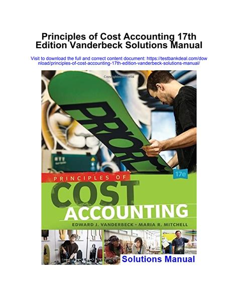 principles of cost accounting vanderbeck solutions PDF