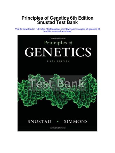 principles of genetics snustad 6th edition Ebook Doc