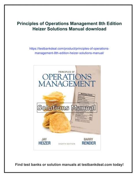 principles of operations management 8th edition solution manual PDF