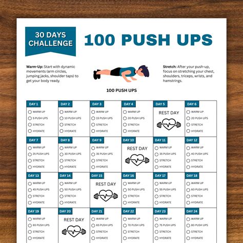 Printable 100 Pushup Challenge